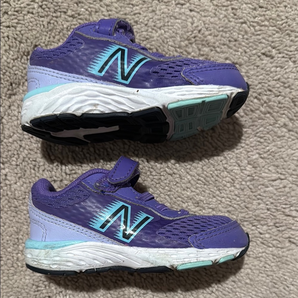 5.5 Toddler Purple New Balance Athletic Shoes GUC - Picture 4 of 5